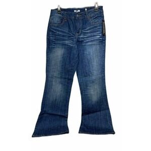 NWT Womens Bootcut Jeans Blue Wash Embellished Pockets Denim‎ Vintage Size 12